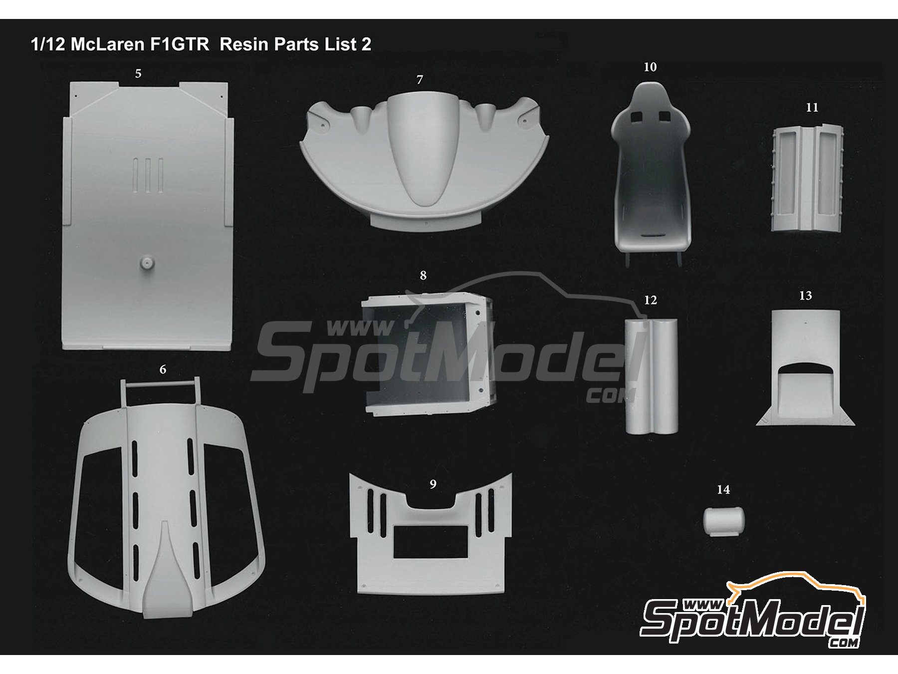Model Factory Hiro: Model car kit 1/12 scale - McLaren F1 GTR Short